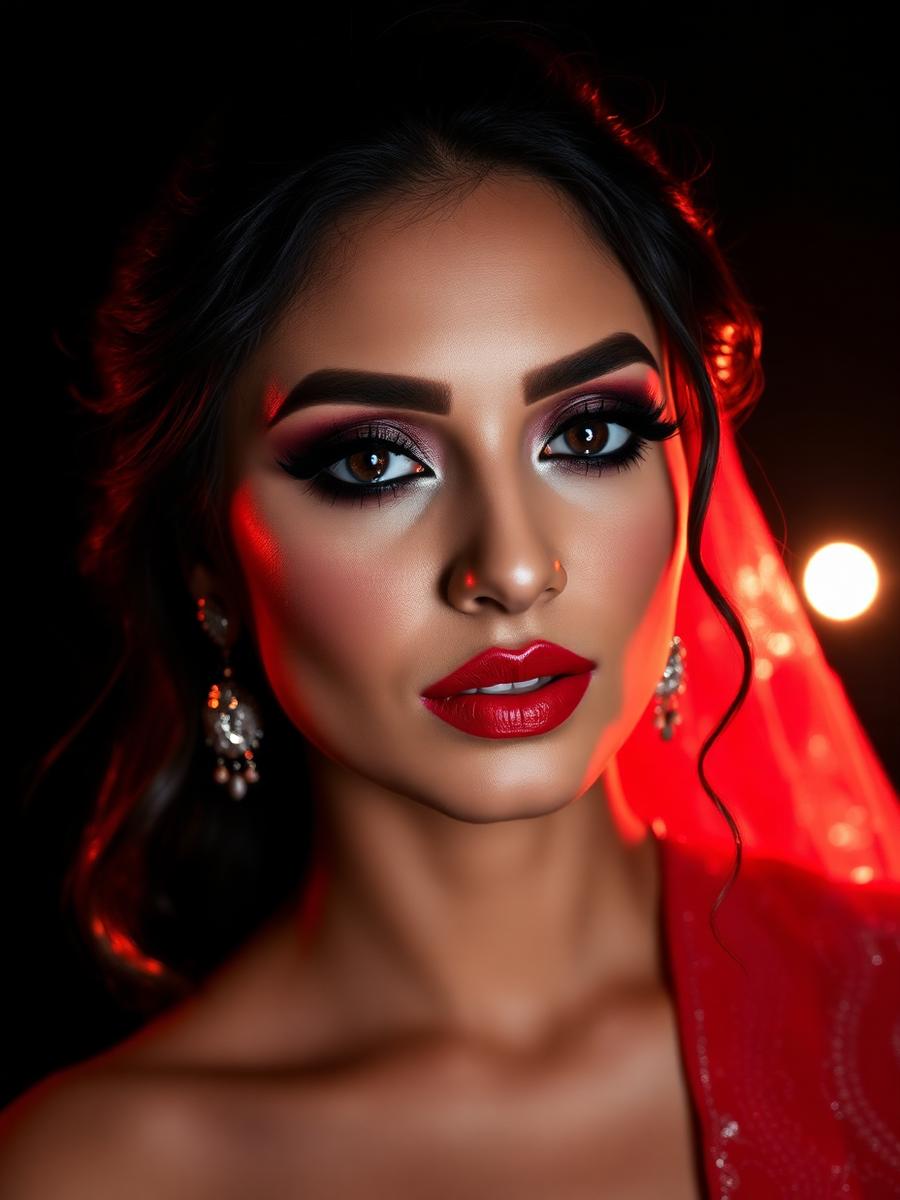 Glam makeup look